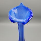 pair of blown glass vases green and blue soliflore