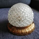 Ceiling lamp pineapple bronze and glass