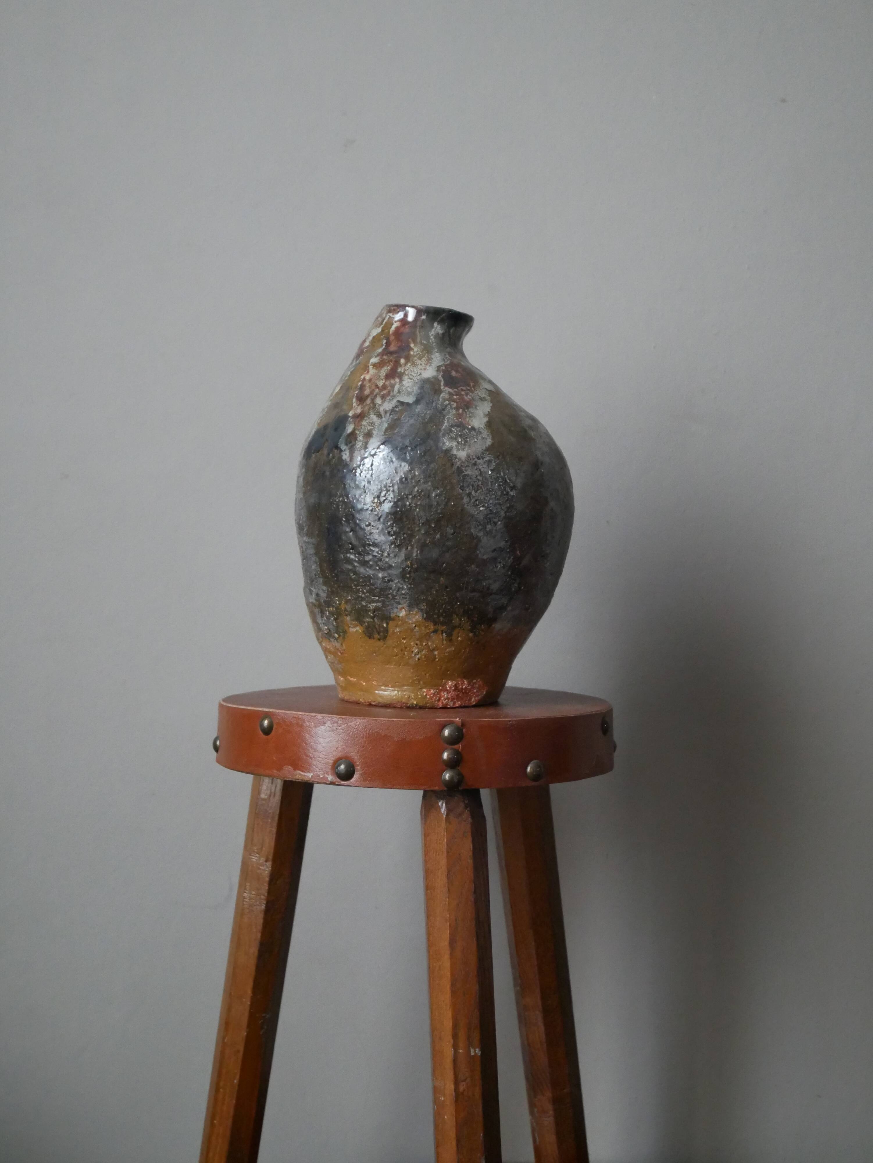 Handmade ceramic vase glazed decoration design wabi-sabi japandi pottery handmade japanese