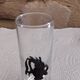 Glass liquor glass with tin sconces signed J.de Rey
