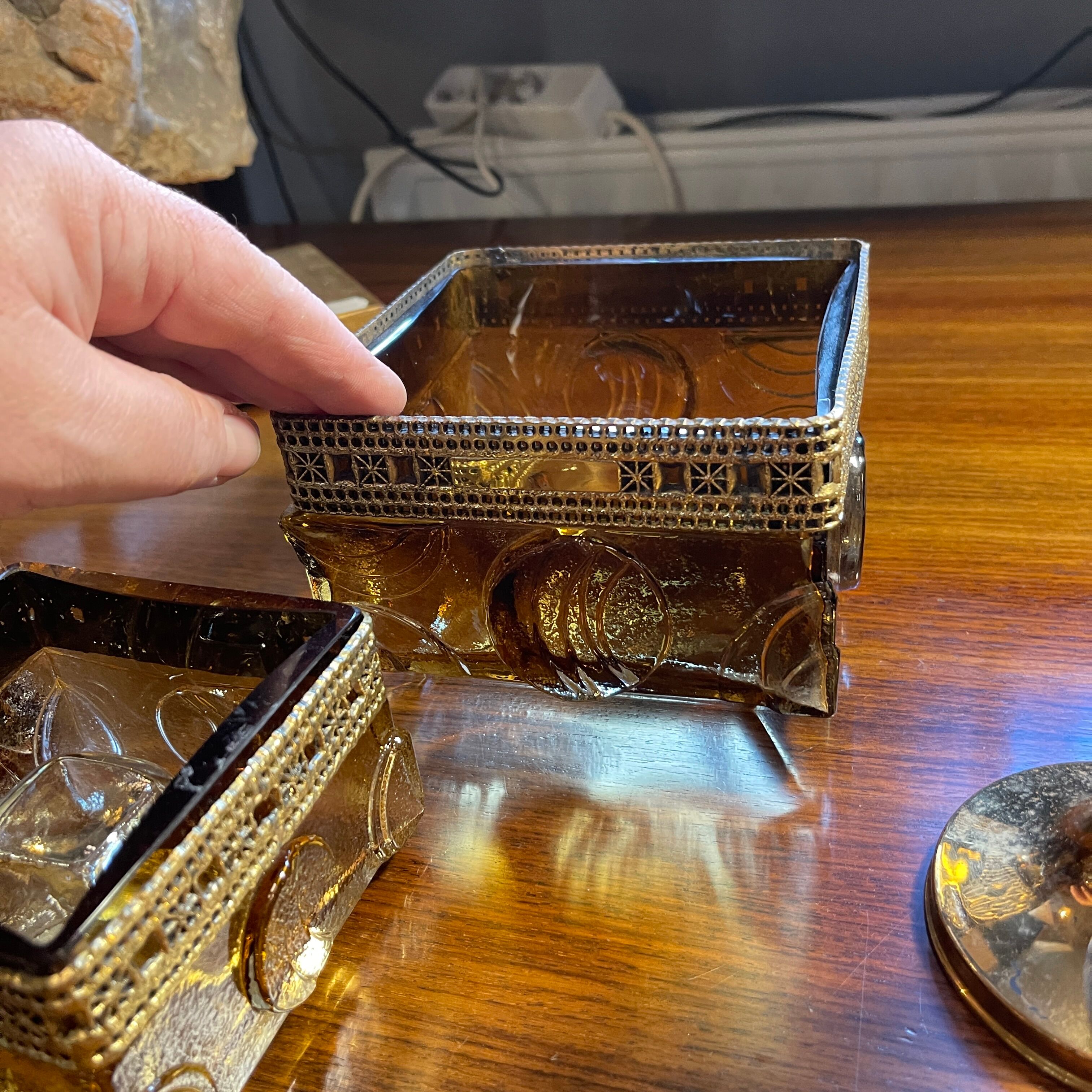 Scandinavian glassware set by Pentti Sarpaneva Turun Hopea Finland for Oy Kumela circa 1972