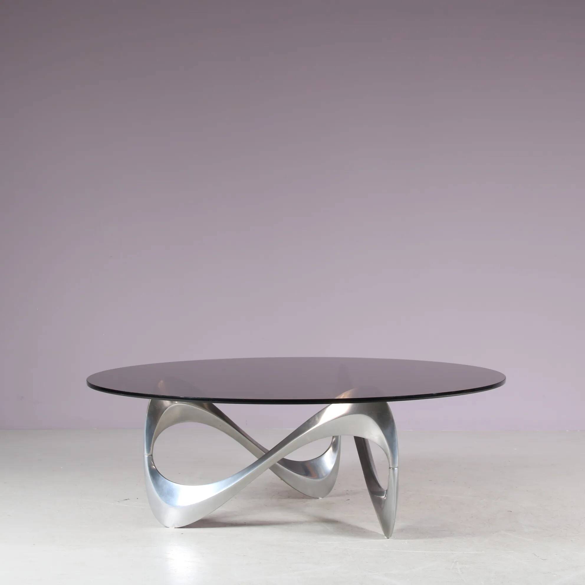 1970s "Snake" coffee table by Knut Hesterberg for Ronald Schmidt, Germany