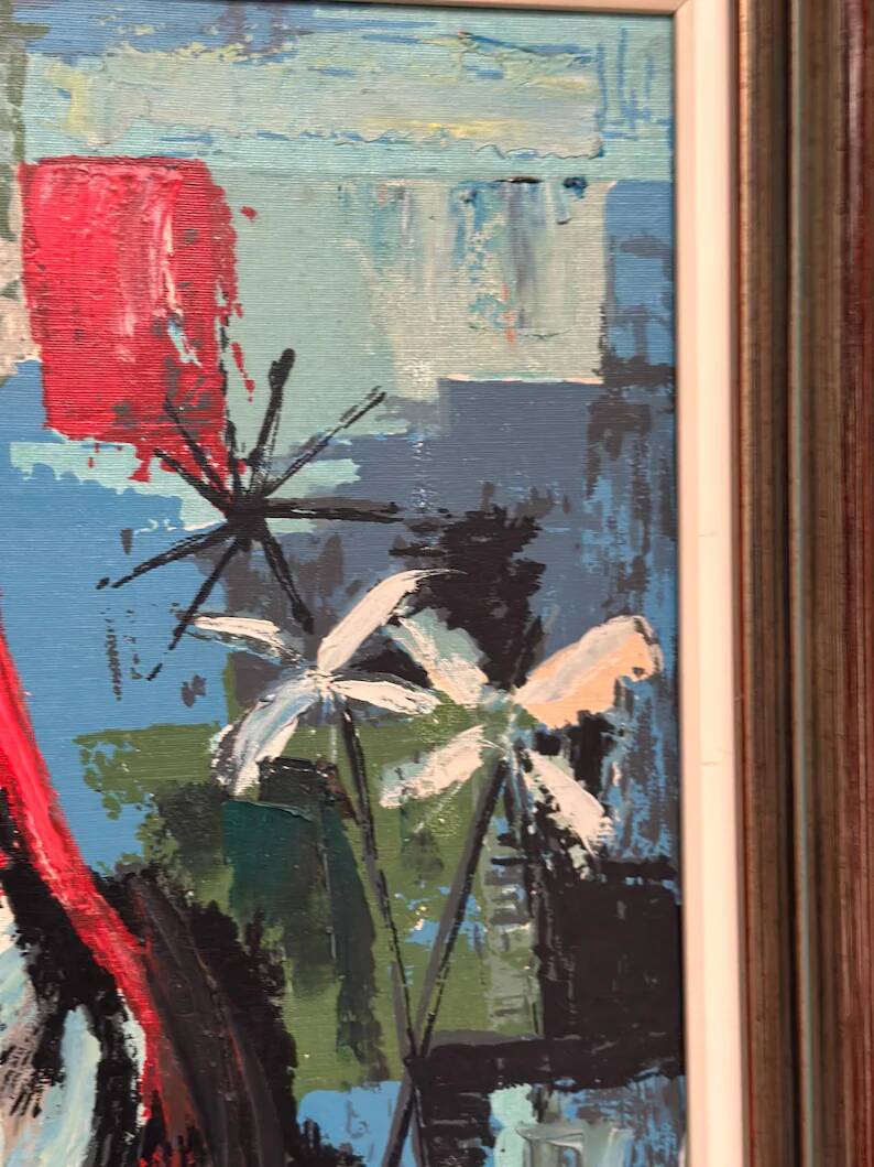Original Swedish Oil on Canvas - "Portrait of a Young Woman" by M. Costa - Signed - Vintage and Framed - 82.5 × 67.3 cm