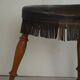 Danish oak tripod stool from the early 20th century with leather fringe, 1930s.