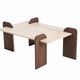 Table basse "sira" travertin et bois