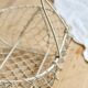 Small vintage white metal harvest basket