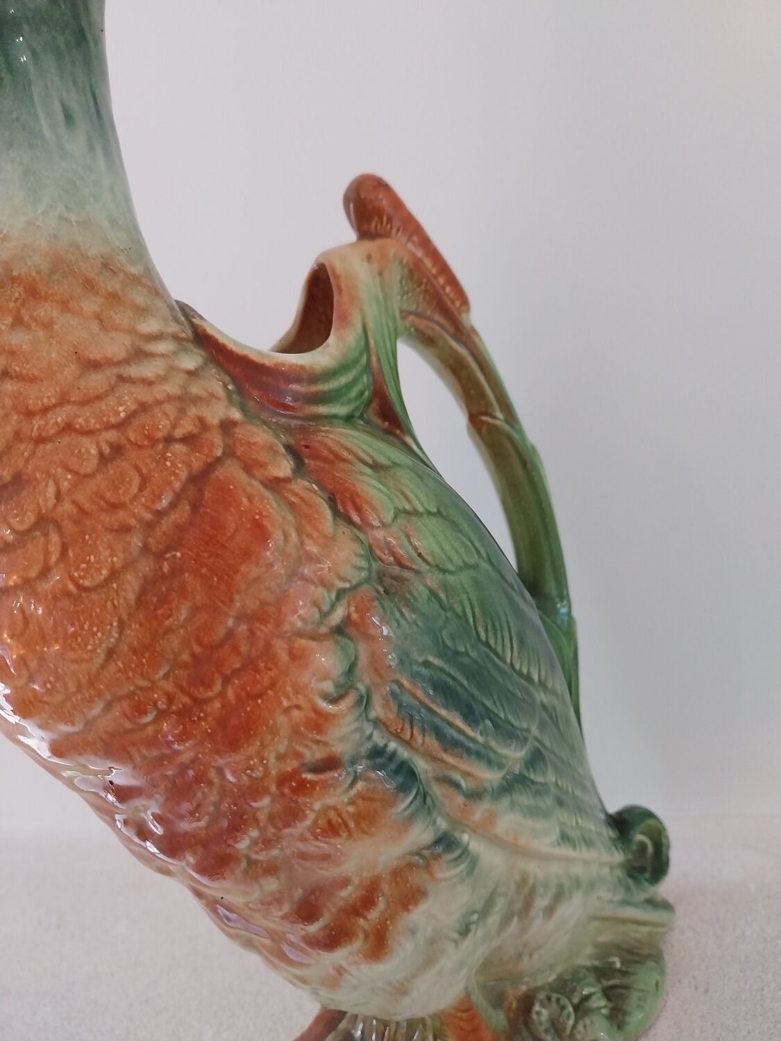Barbotine earthenware pitcher, Saint-Clément factory