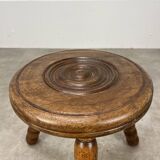Brutalist tripod stool in the style of Dudouyt