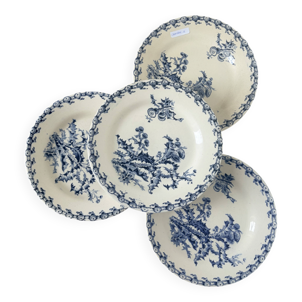 4 assiettes plates Gien Chardons 260332
