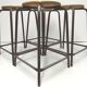 4 vintage metal and wood laboratory stools