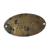 Brass plate inscription "toilet"