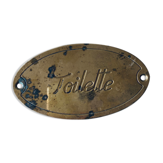 Brass plate inscription "toilet"