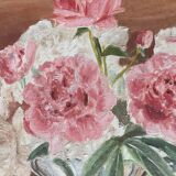 Old painting, still life bouquet oil on canvas