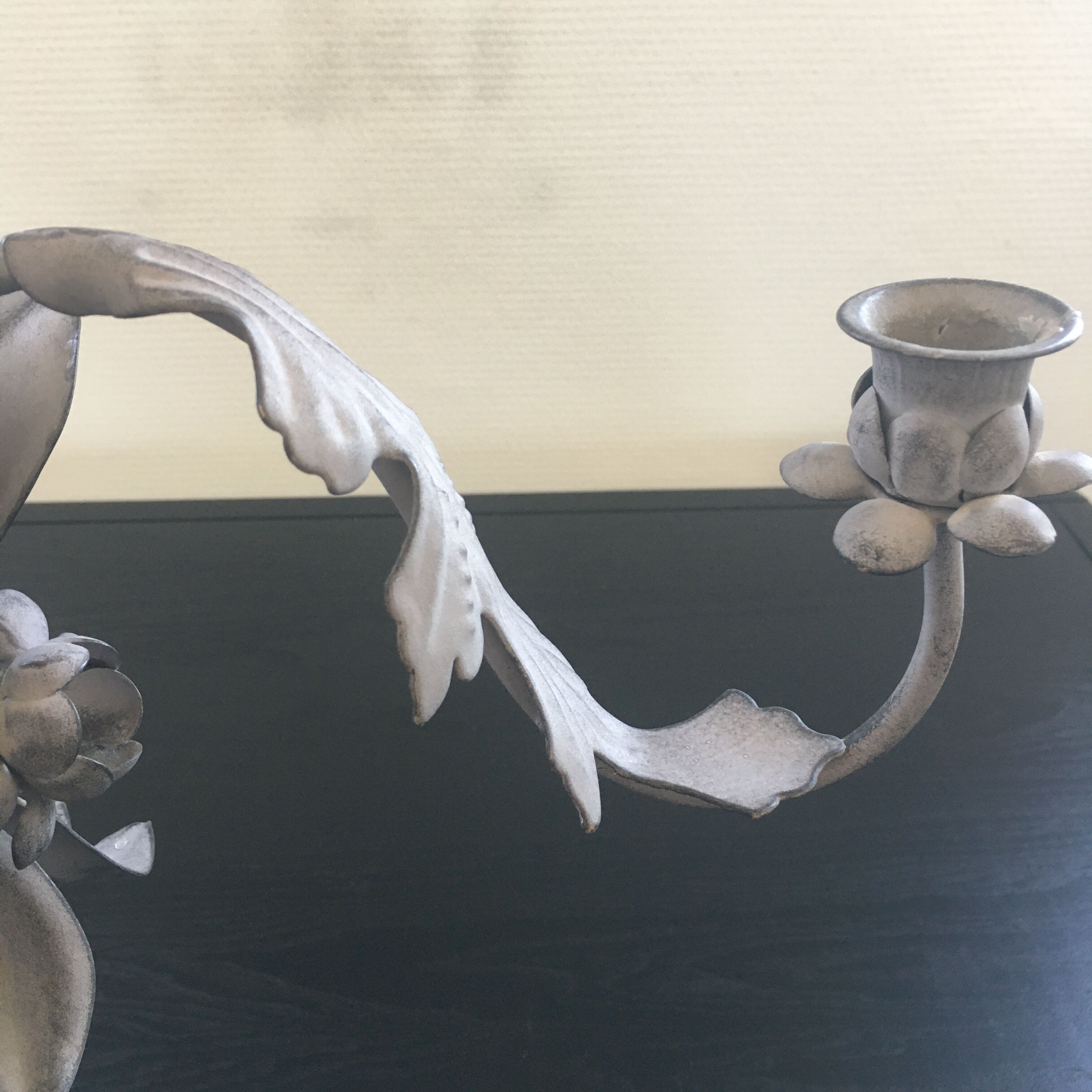 3-branch zinc candelabra