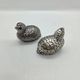 Pair of silver-plated metal bird salt and pepper shakers
