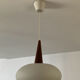 Louis Kalff pendant light in teak and opaline