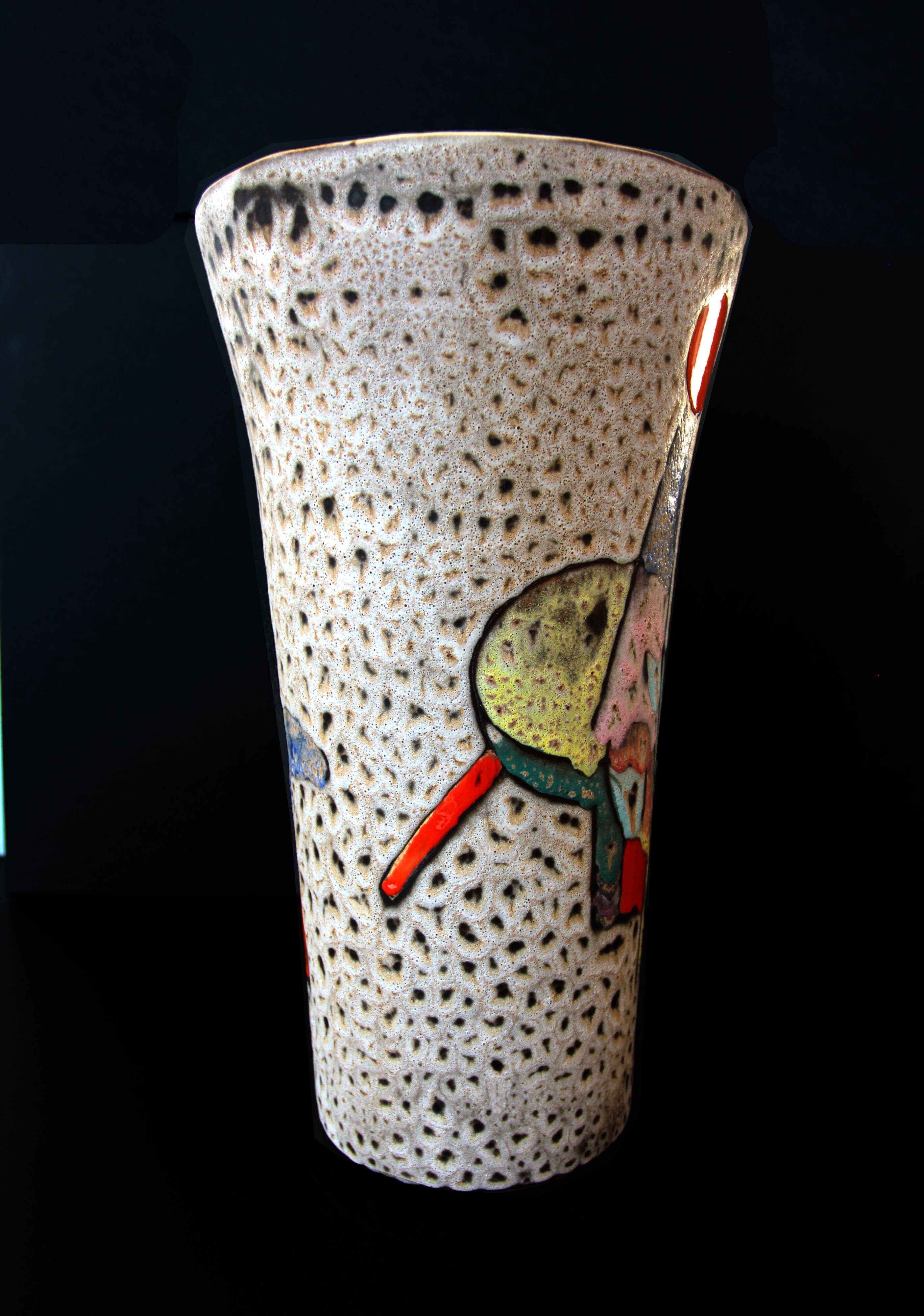 Large free-form abstract vase by Marius Bessone (Vallauris), c. 1950