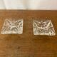 Pair of Antique Cut Arques Crystal Salt Cellars, Salt and Pepper Shakers, Vintage