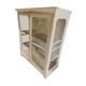 Old showcase on foot in white patina wood 1960