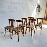 6 Bistro Chairs 1950s Baumann Style 1950s