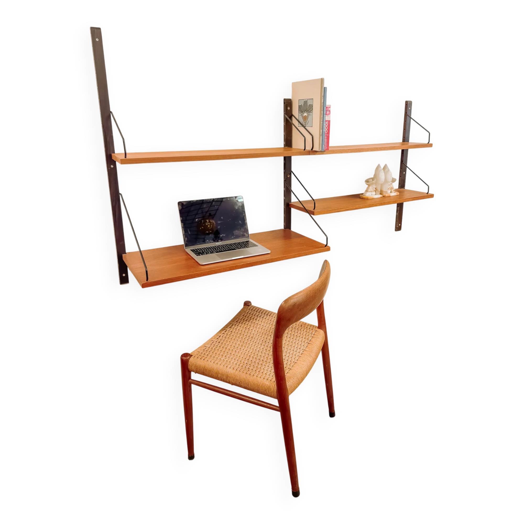 Meuble mural modulaire Royal System avec bureau de Poul Cadovius