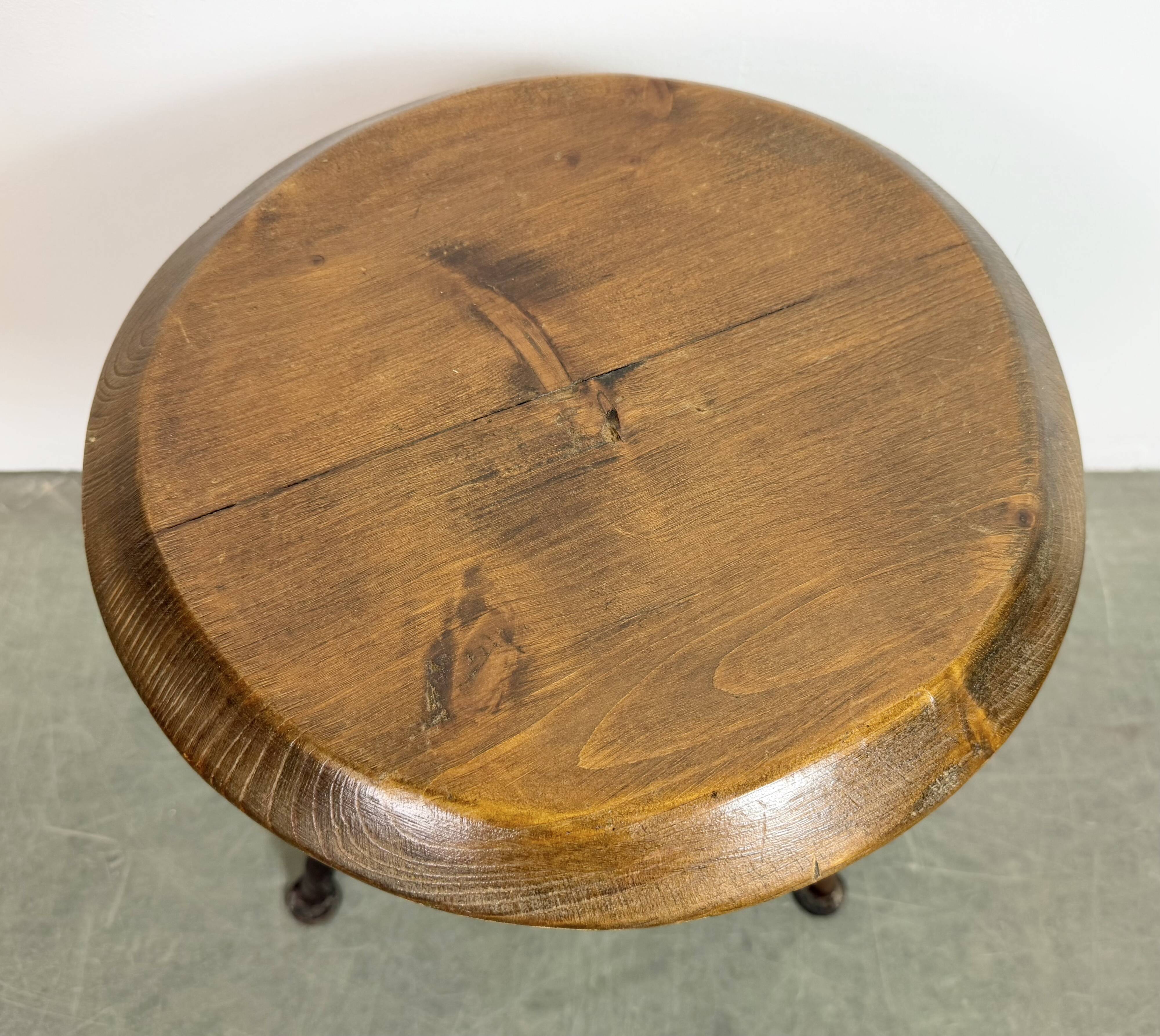 Tabouret d'atelier industriel gris, années 1960