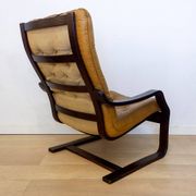 Fauteuil danois en cuir coloré, années 1970