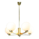 Mid-century Modern Italian Brass and Opaline Chandelier, 1960s