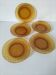 5 vintage pressed glass dessert plates with woven decoration