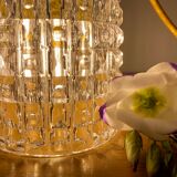 Vintage tulip lamp in molded glass