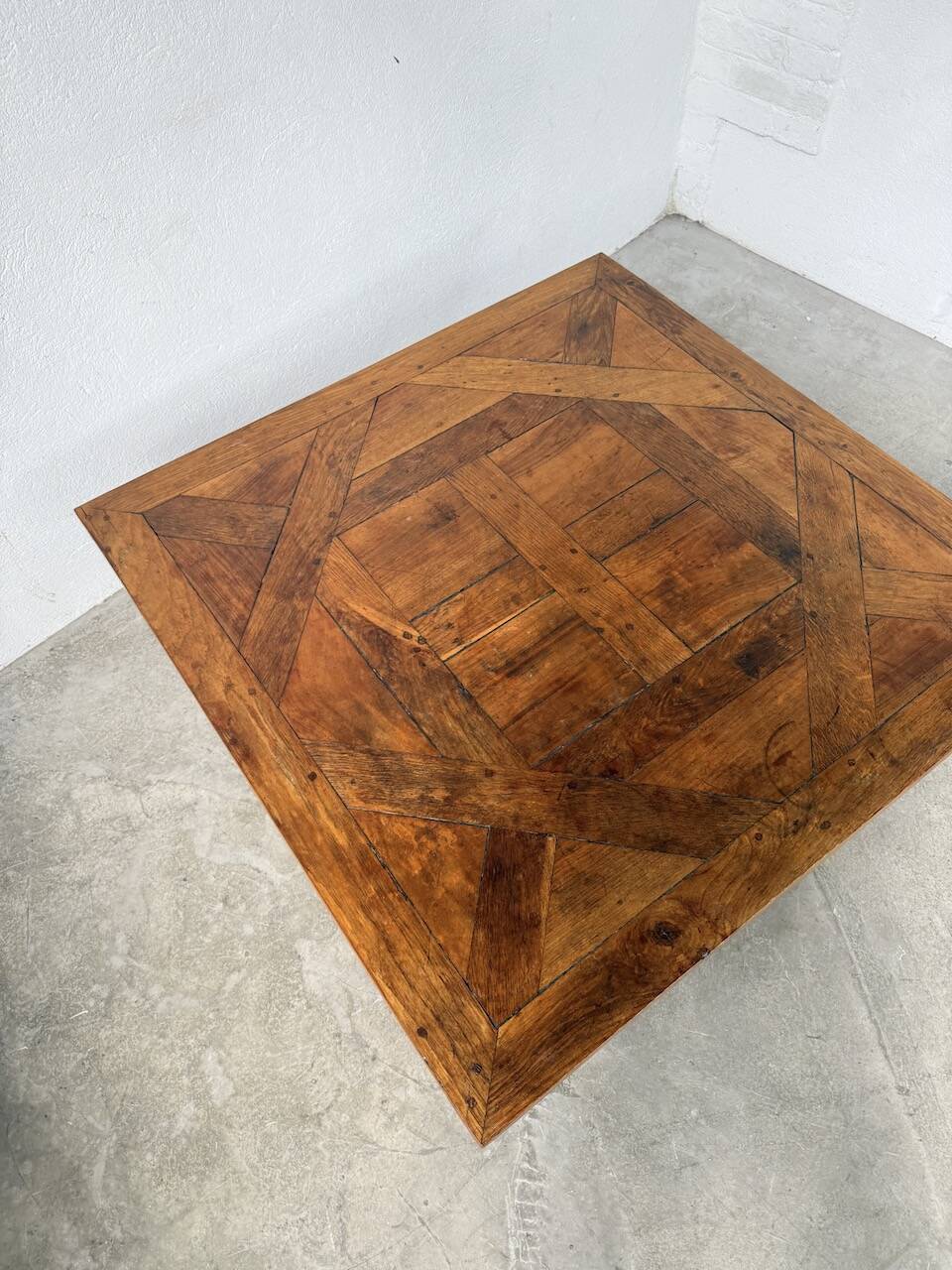 1940s inlaid oak coffee table