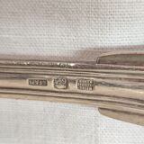 Serving spoon, silver metal.