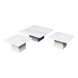 Italian Travertine Square Side End Table, 1970s, Set of 2