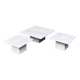 Italian Travertine Square Side End Table, 1970s, Set of 2