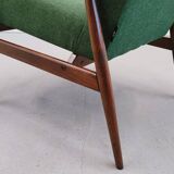 1960 Henryk Lis Mid Century Armchair in Green Tweed