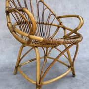 Fauteuil en rotin des années 60 France