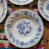 Set of 5 Blue Onion deep plates