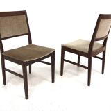 Set of 2 Scandinavian walnut chairs, Sweden, 1970.