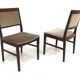 Set of 2 Scandinavian walnut chairs, Sweden, 1970.