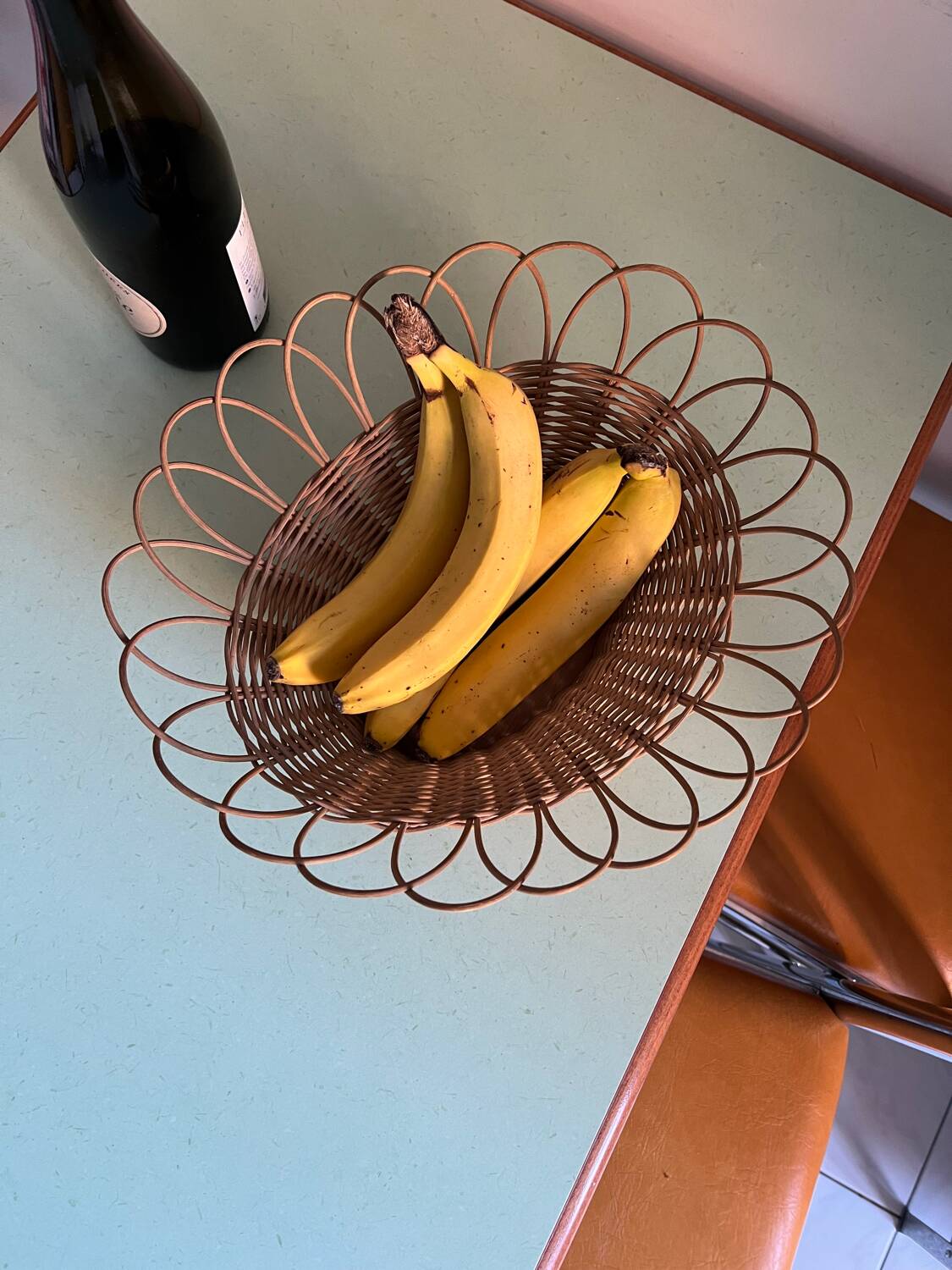 Vintage rattan basket basket