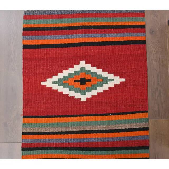 1970s Vintage Turkish Hand-Knotted Wool Cotton Red Runner Rug 83x281