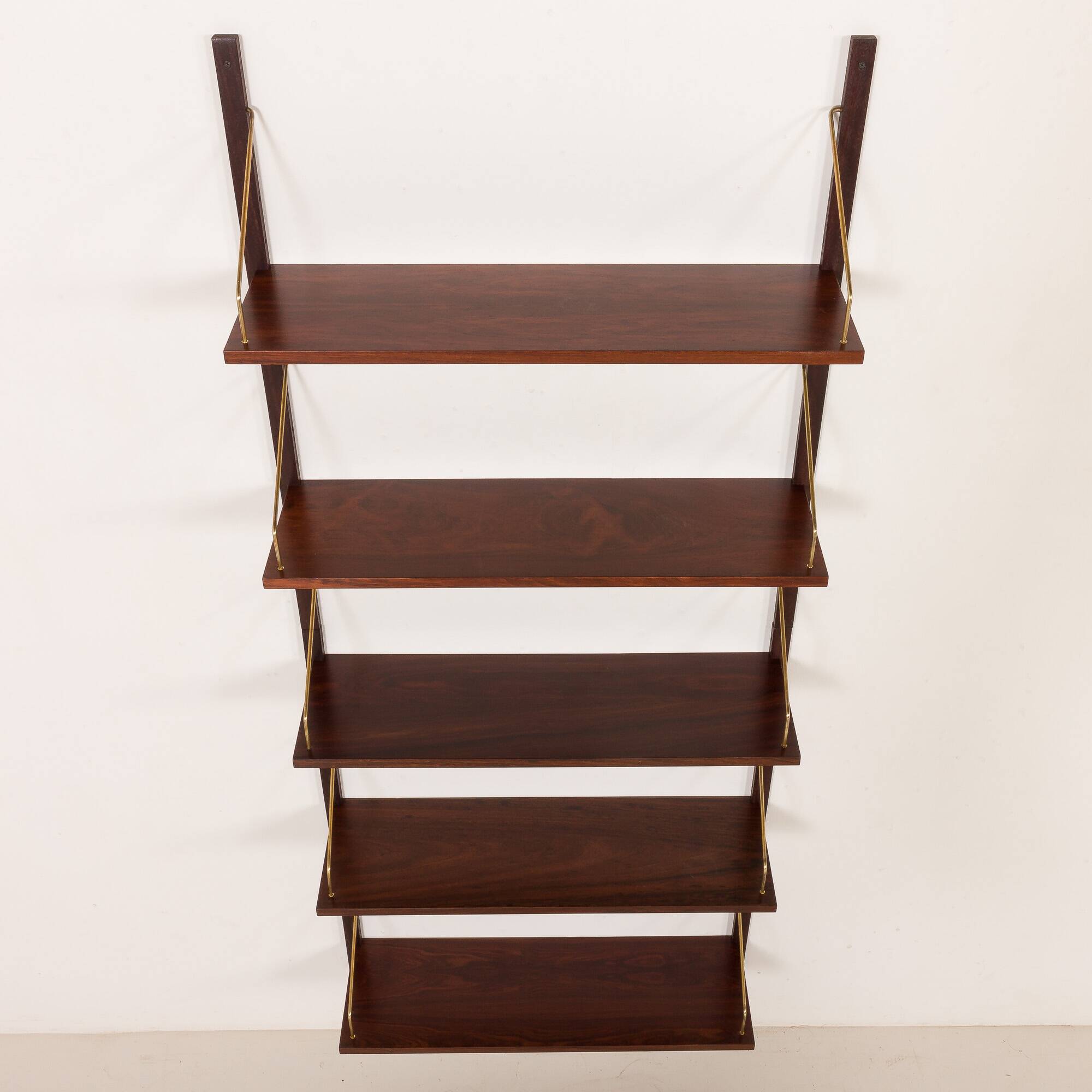 Scandinavian rosewood shelving unit, set of 5 shelves, 1960s