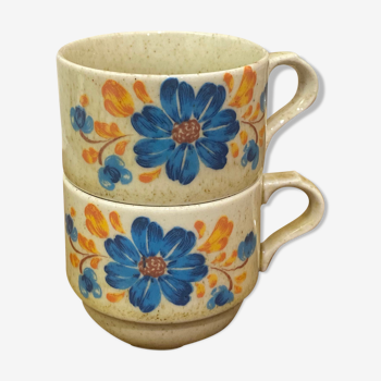Coffee cup cipa vintage blue flower