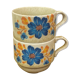 Tasses café cipa fleur bleue vintage