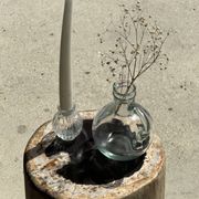 Petrified wood side table, white bark