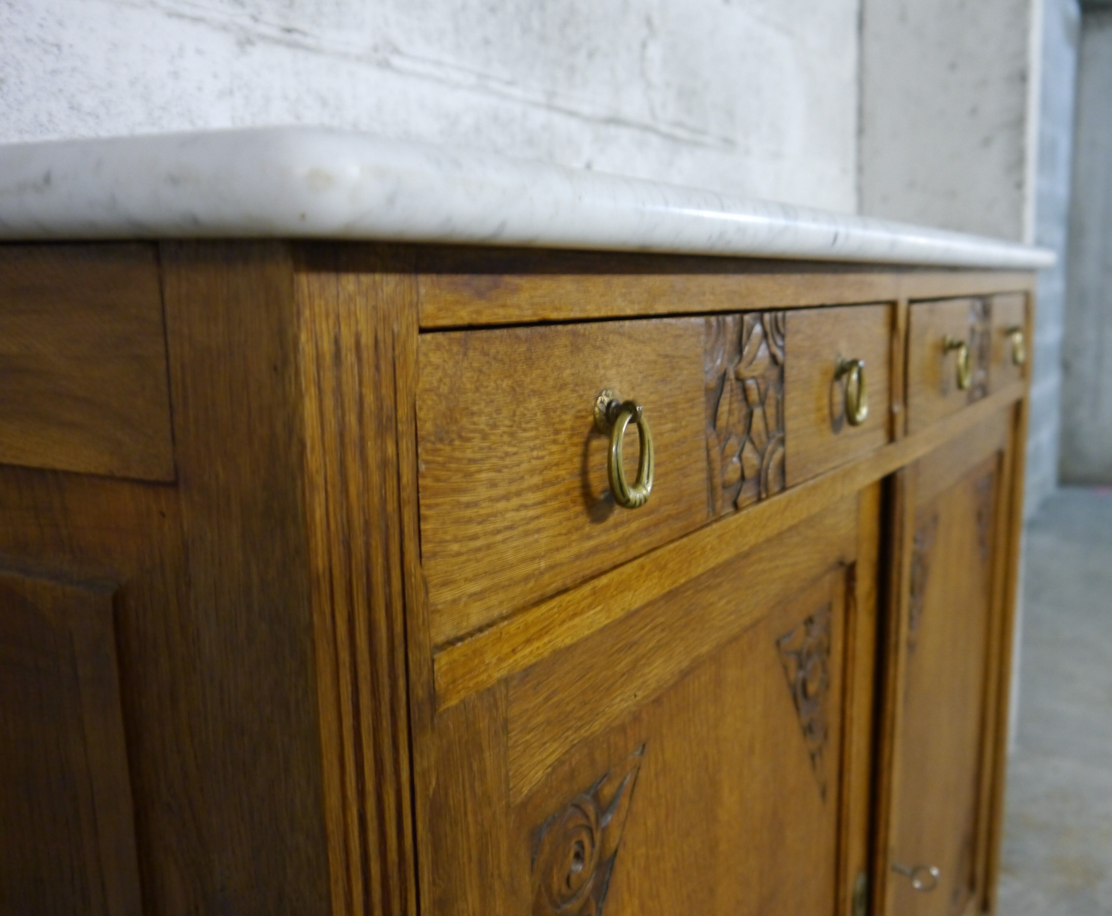 Buffet art déco plateau marbre