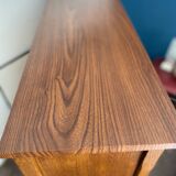 Brutalist style oak bookcase