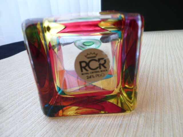 RCR Crystal Perfume Bottle Colorful Cloisonné Décor