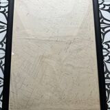 Poster large old map of paris 1739