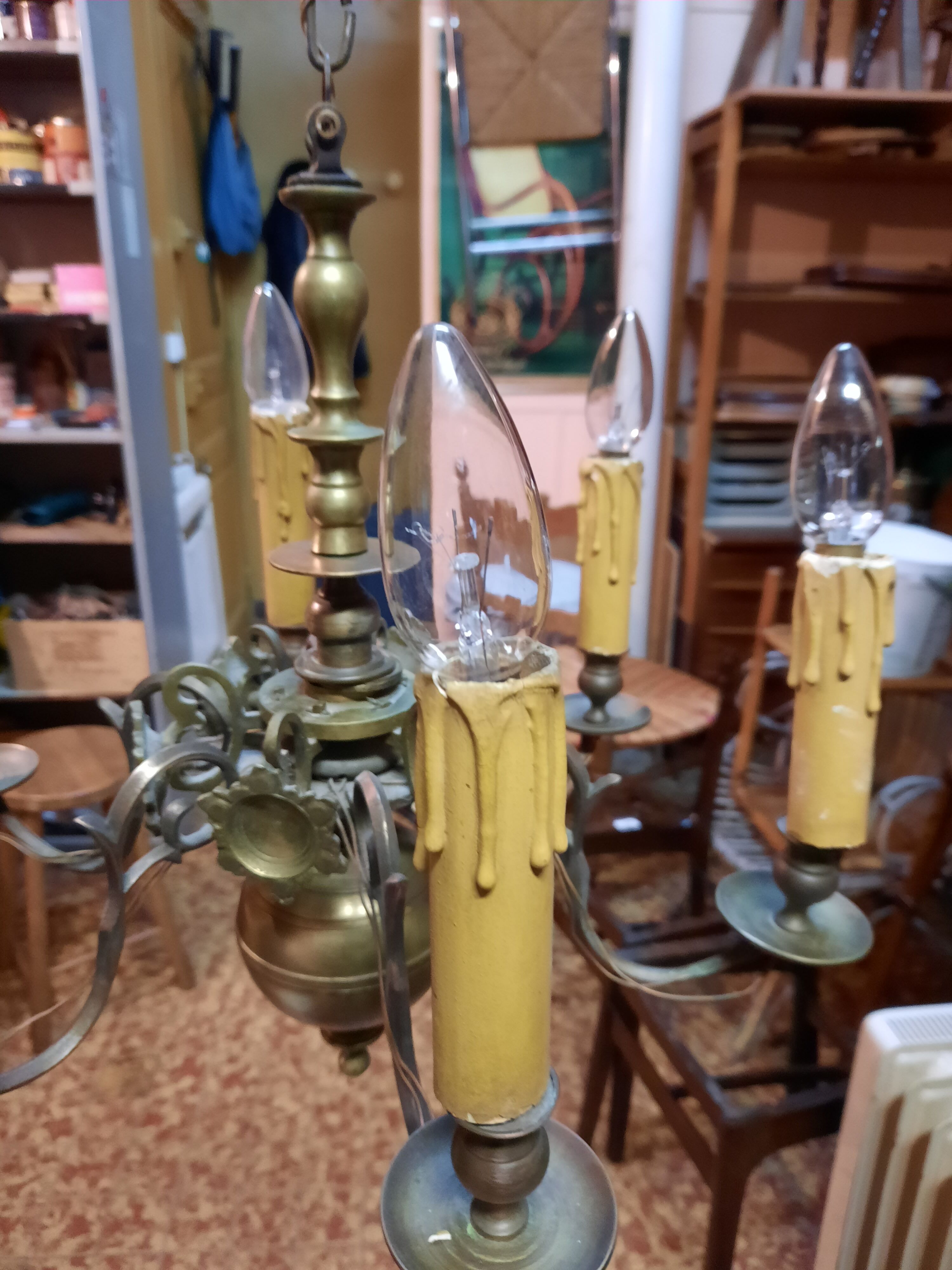 Antique bronze chandelier